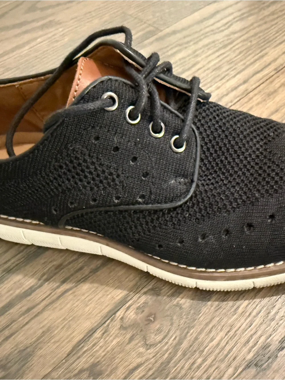 Johnston & Murphy Kids Black Knit Dress Oxfords - Like New!